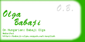 olga babaji business card